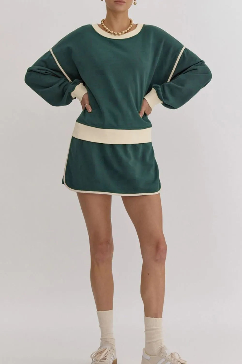 Courtline Contrast Top & Skort Set