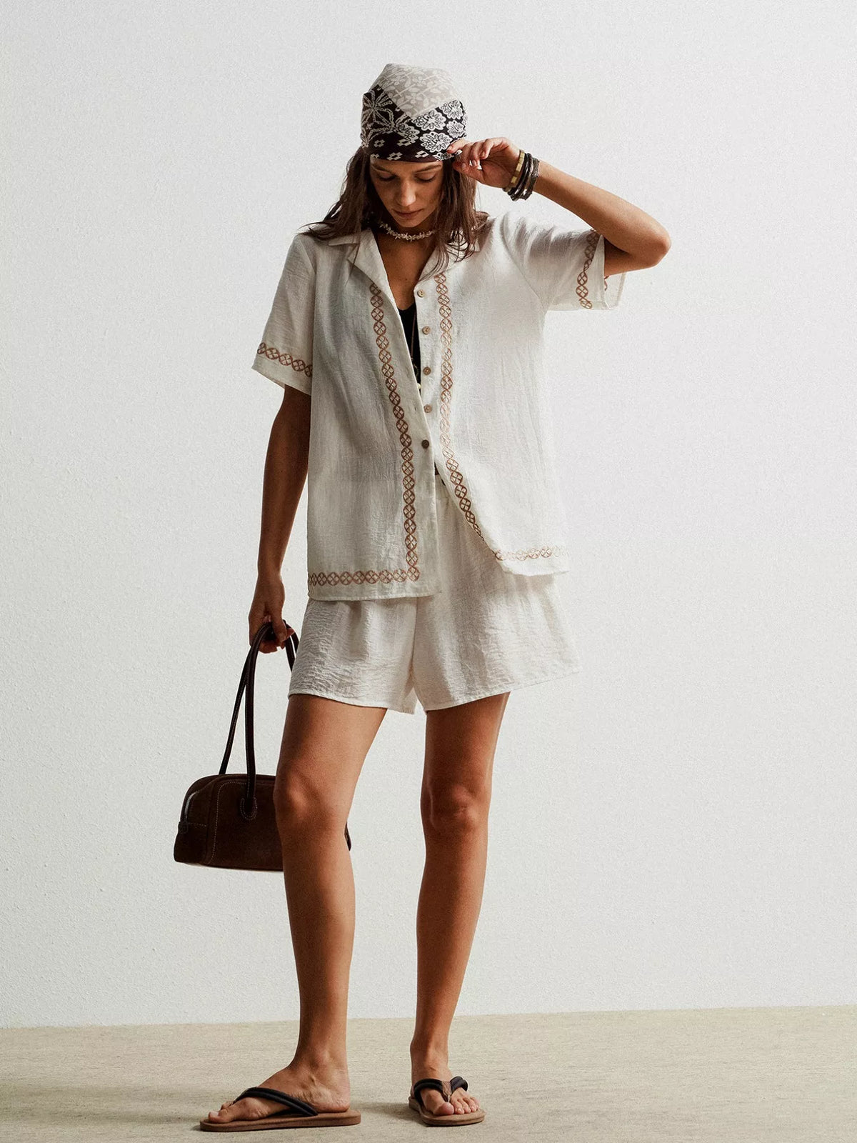 Boho Muse Short Sleeve Shirt & Shorts Set