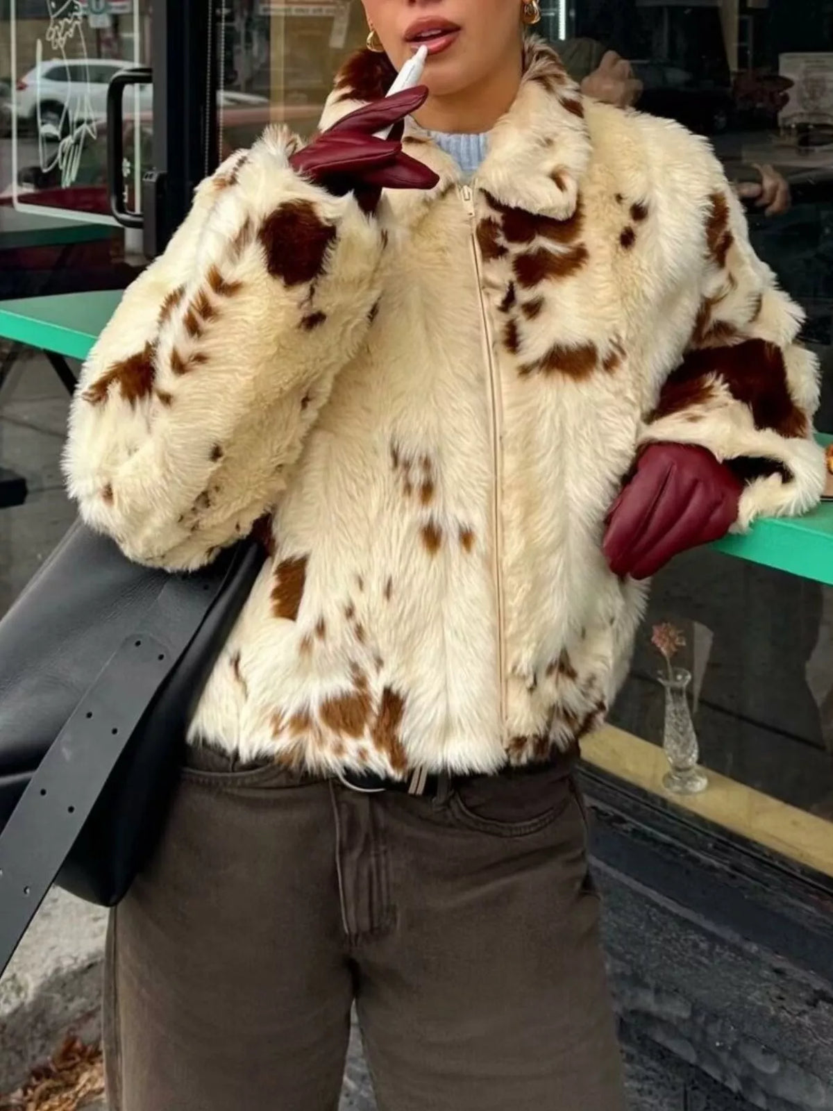 Midtown Muse Faux Fur Cropped Jacket