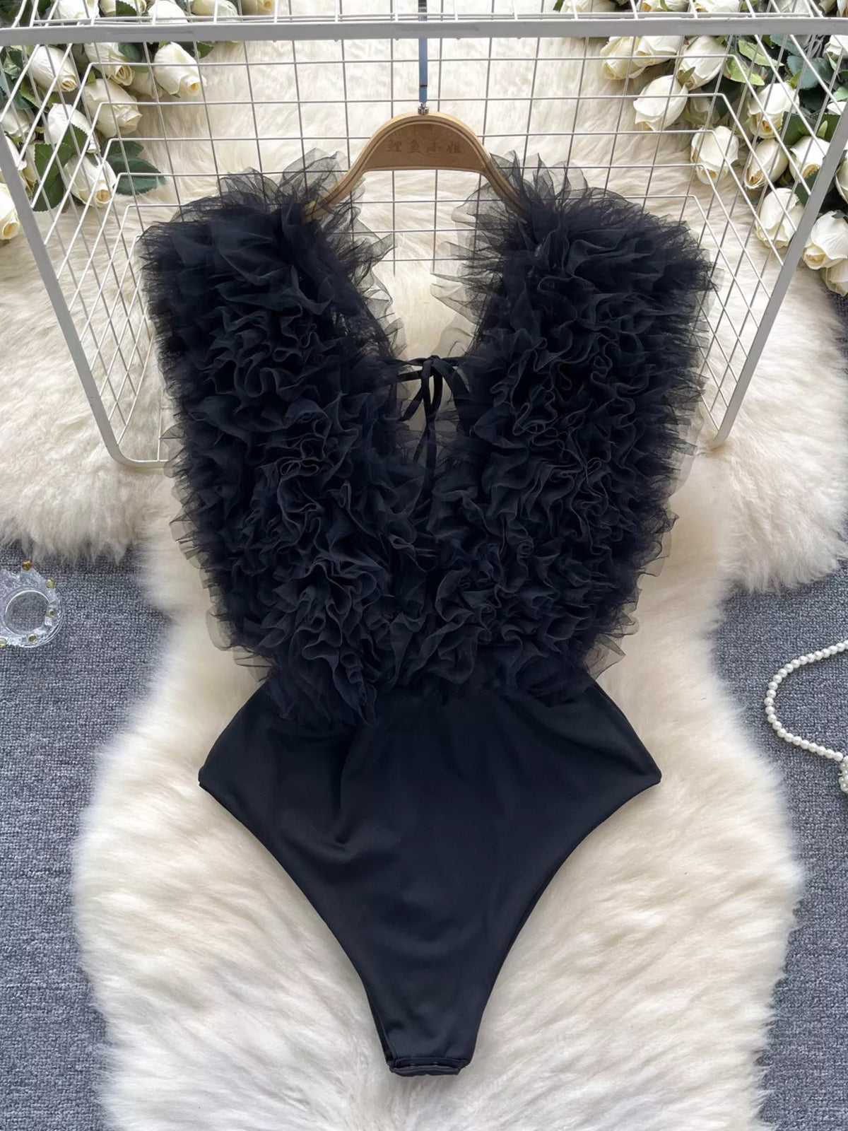 Chic Society Ruffle Trim Bodysuit