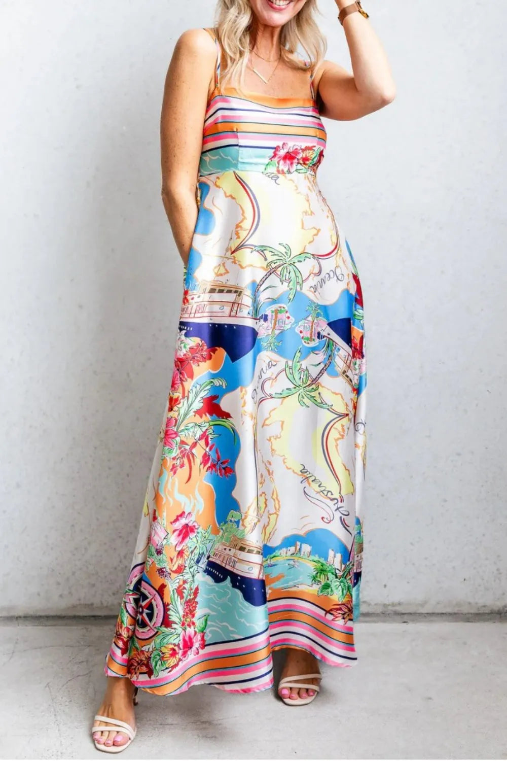 Sunset Ease Printed Maxi Dress