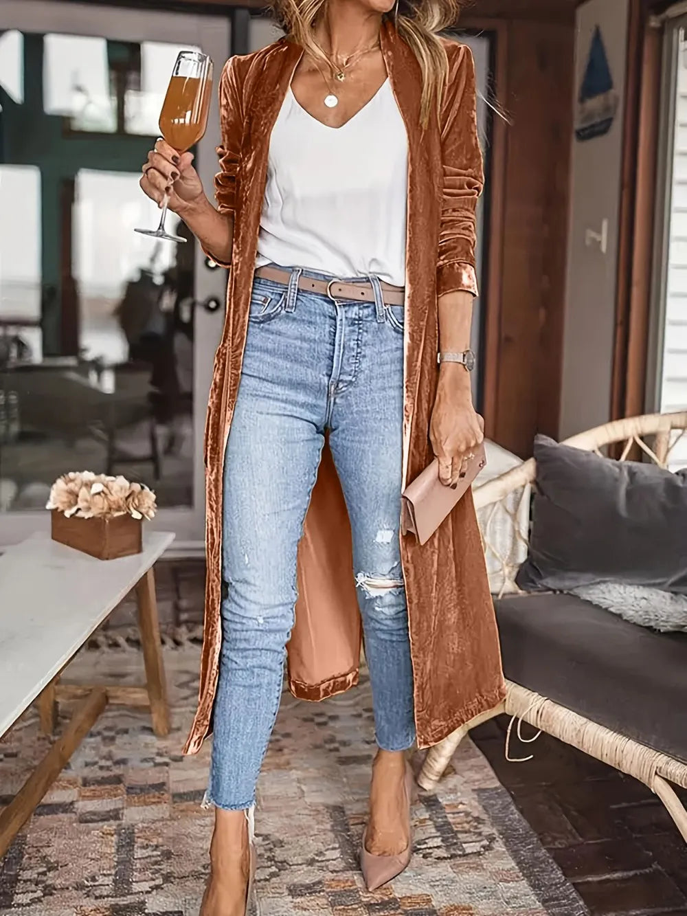 Harborline Open Drape Long Cardigan