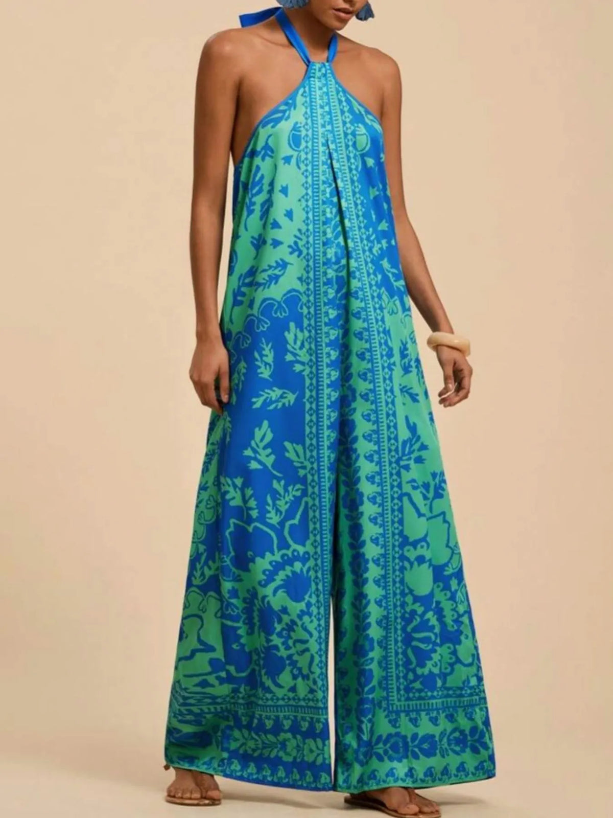 Brooklyn Bloom Halter Wide-Leg Jumpsuit