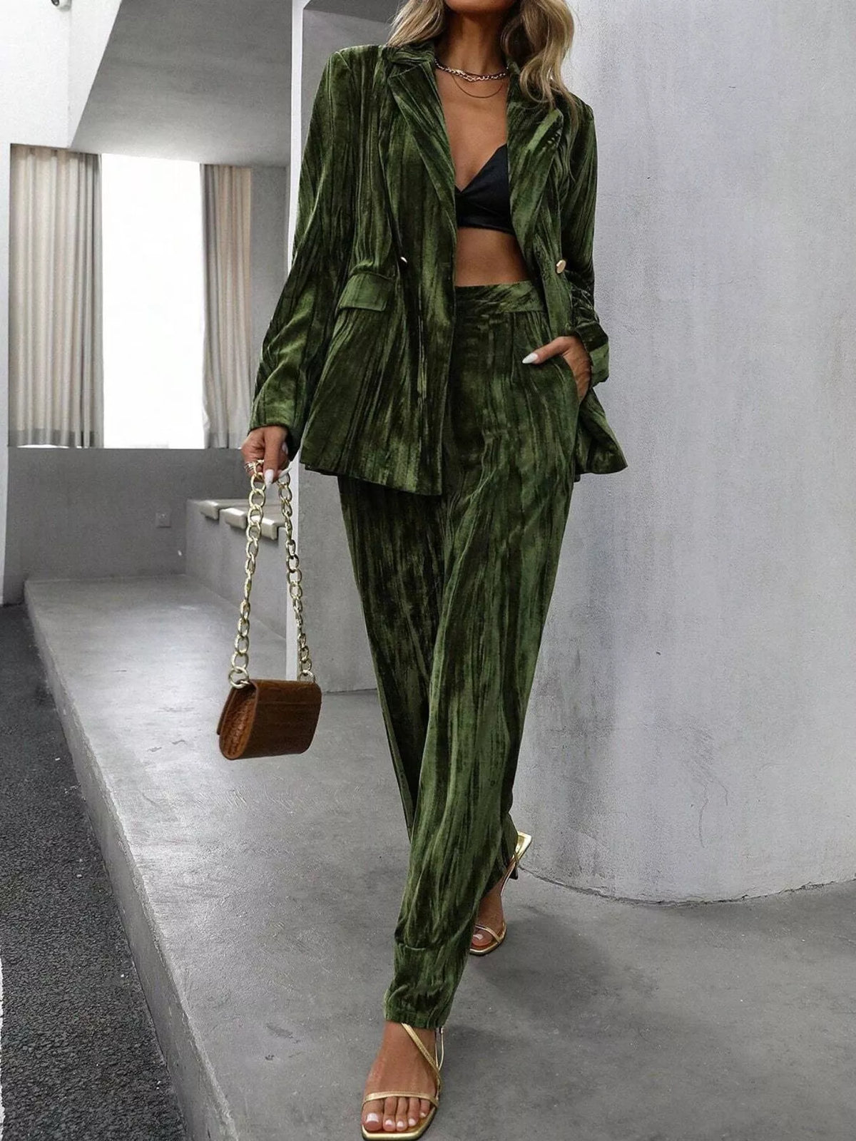 City Executive Lapel Blazer & Pants Set