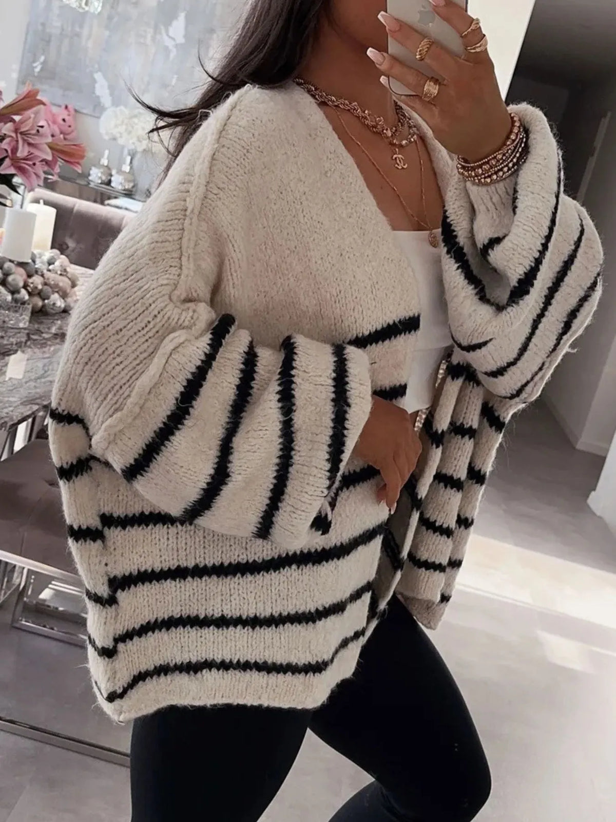Industrial Muse Striped Cardigan