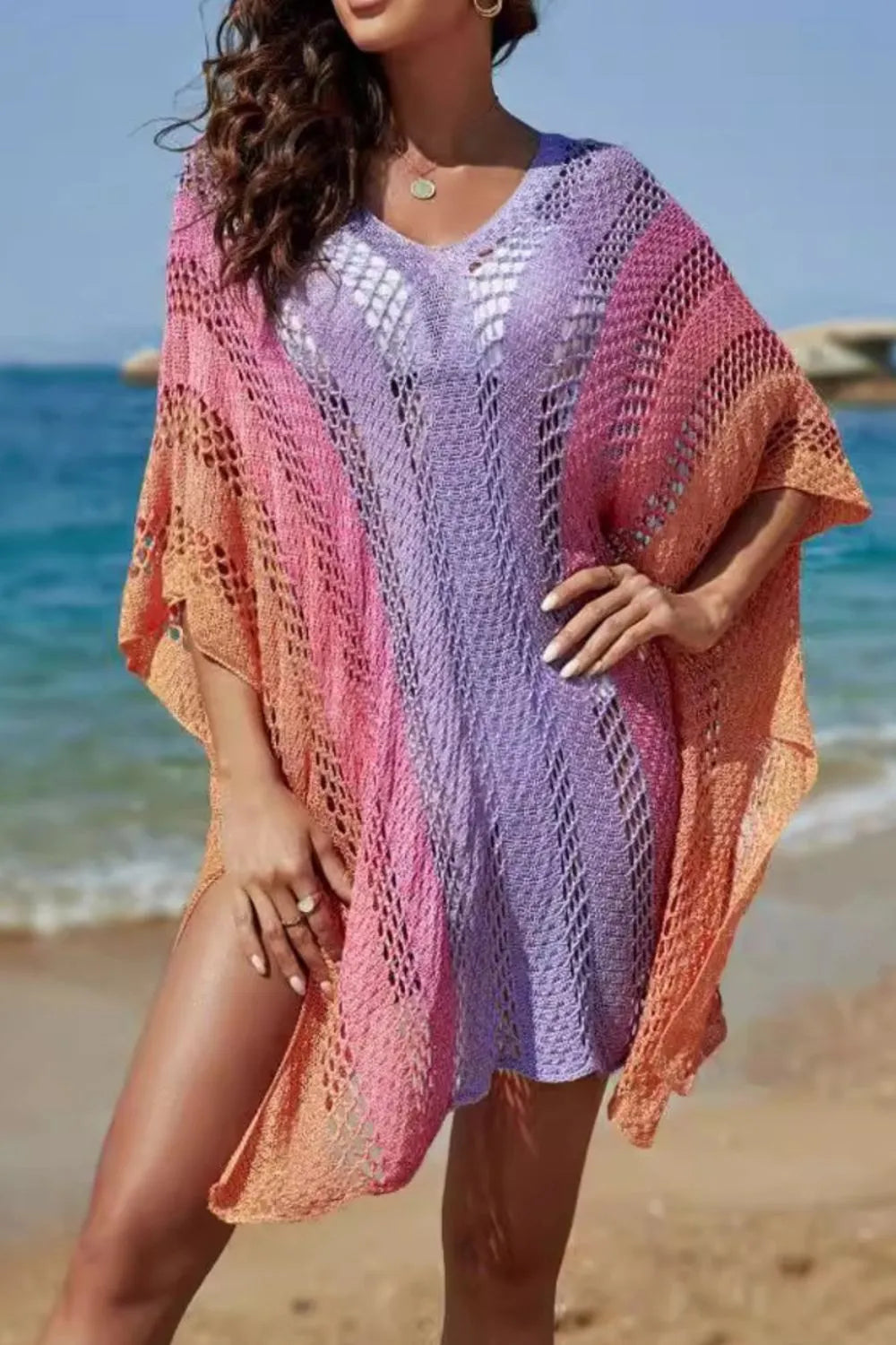 Beach Club Rainbow Crochet Cover-Up