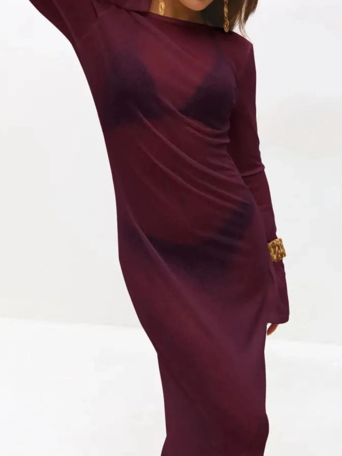 Midnight Drift Backless Maxi Cover-Up
