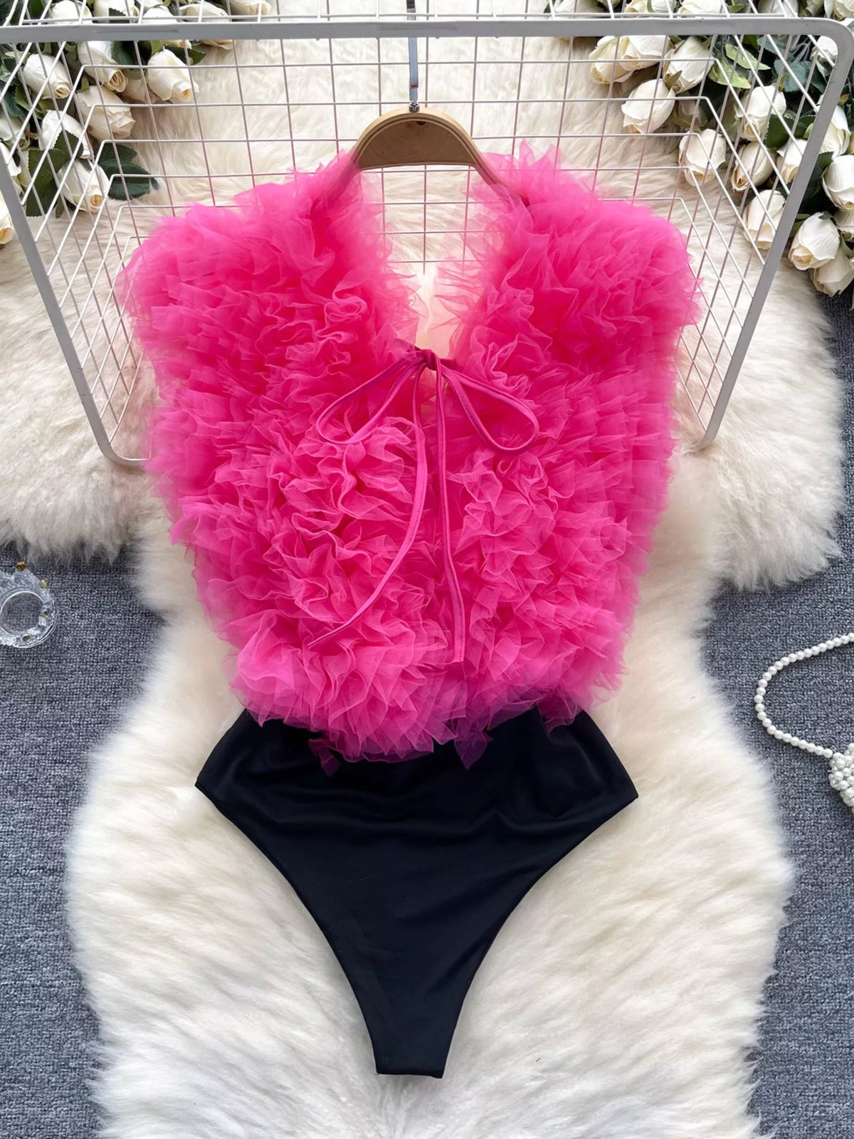 Chic Society Ruffle Trim Bodysuit