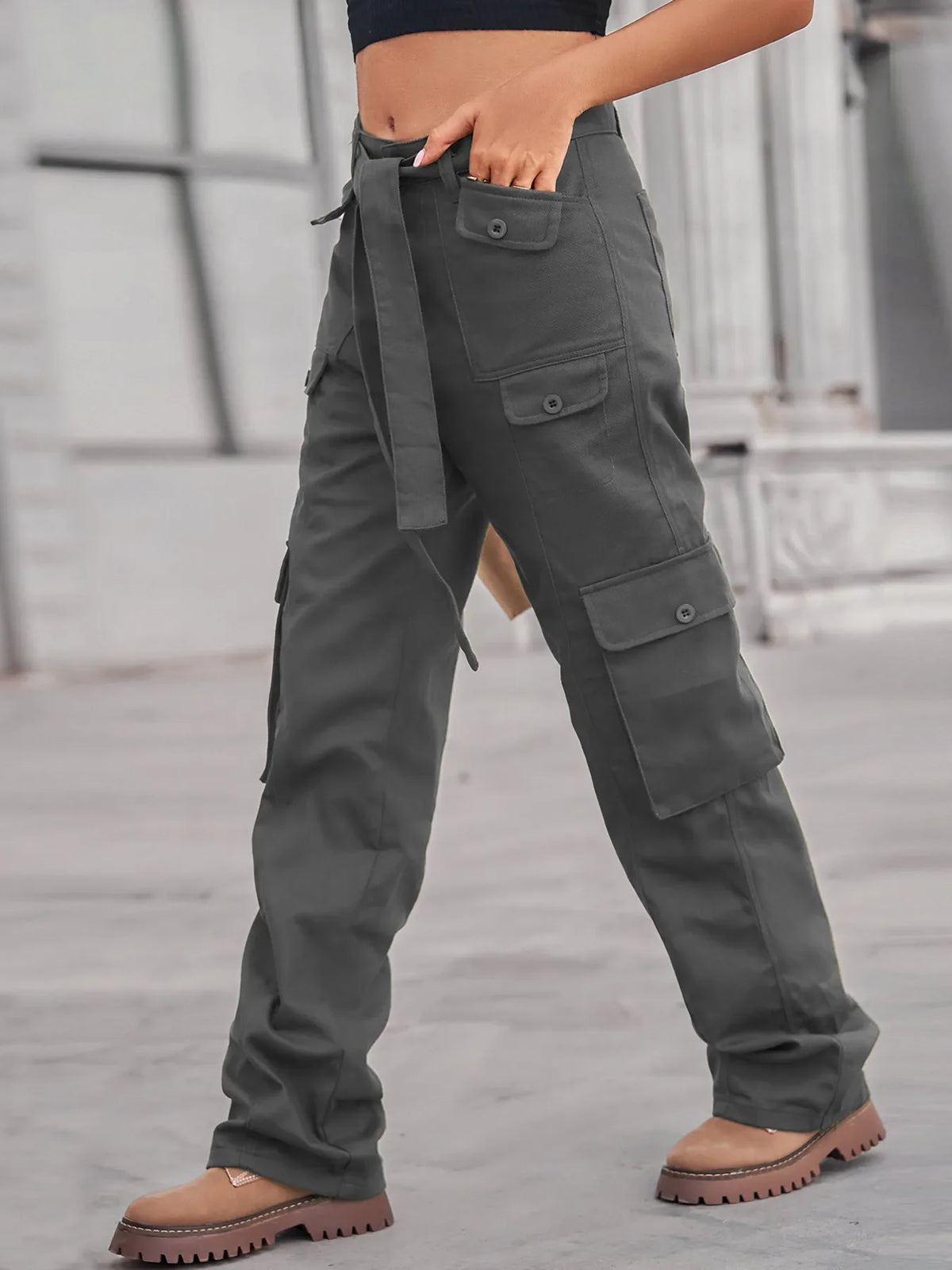 Metro Muse High-Waisted Cargo Jeans