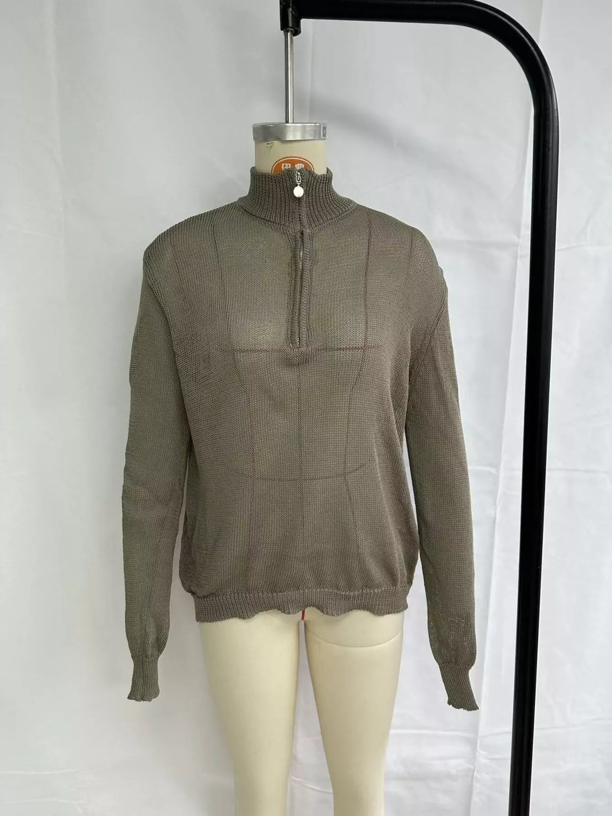 Edge & Elegance Half-Zip Dropped Shoulder Sweater