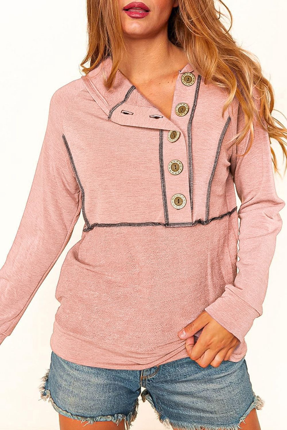 Harbor Lights Button Hoodie