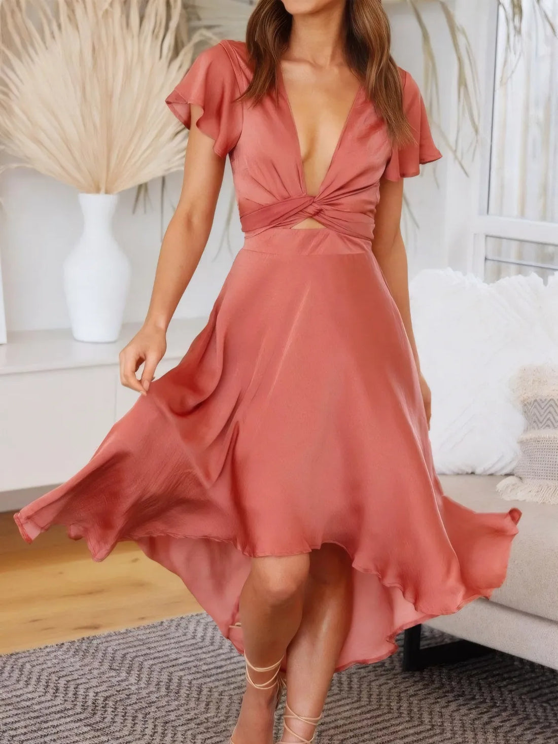 Chelsea Muse Flowy Flutter Sleeve Dress