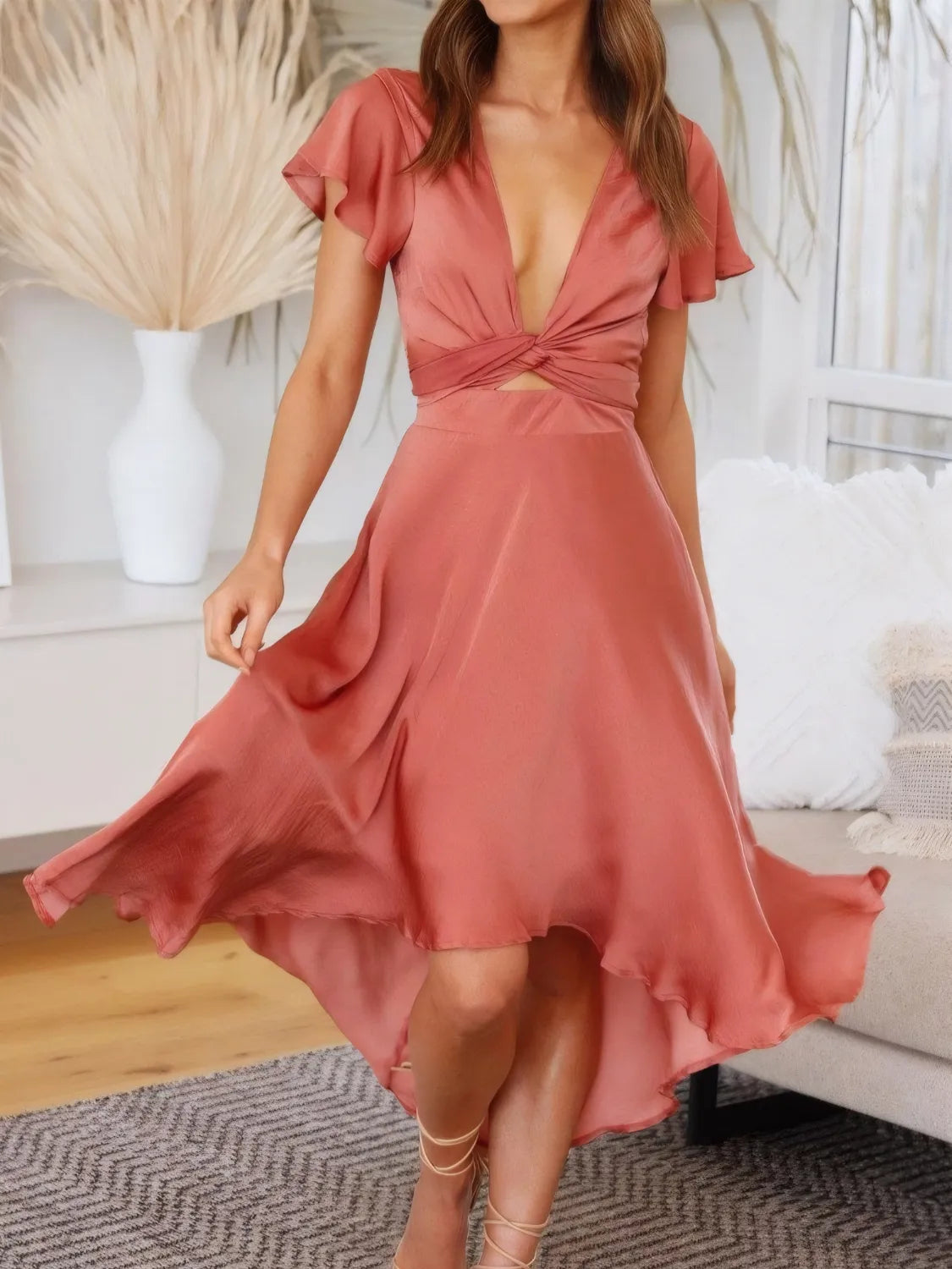Chelsea Muse Flowy Flutter Sleeve Dress