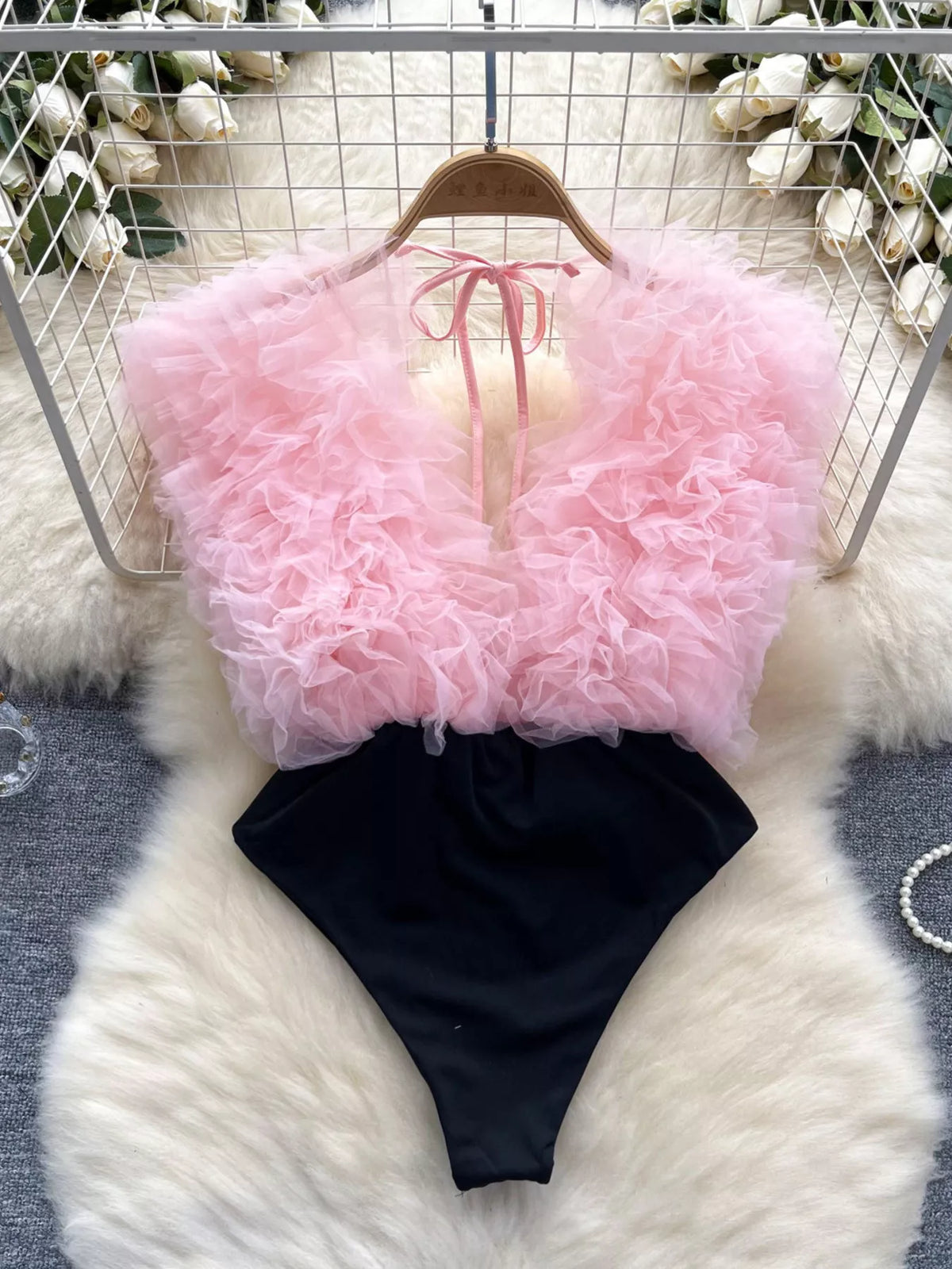 Chic Society Ruffle Trim Bodysuit