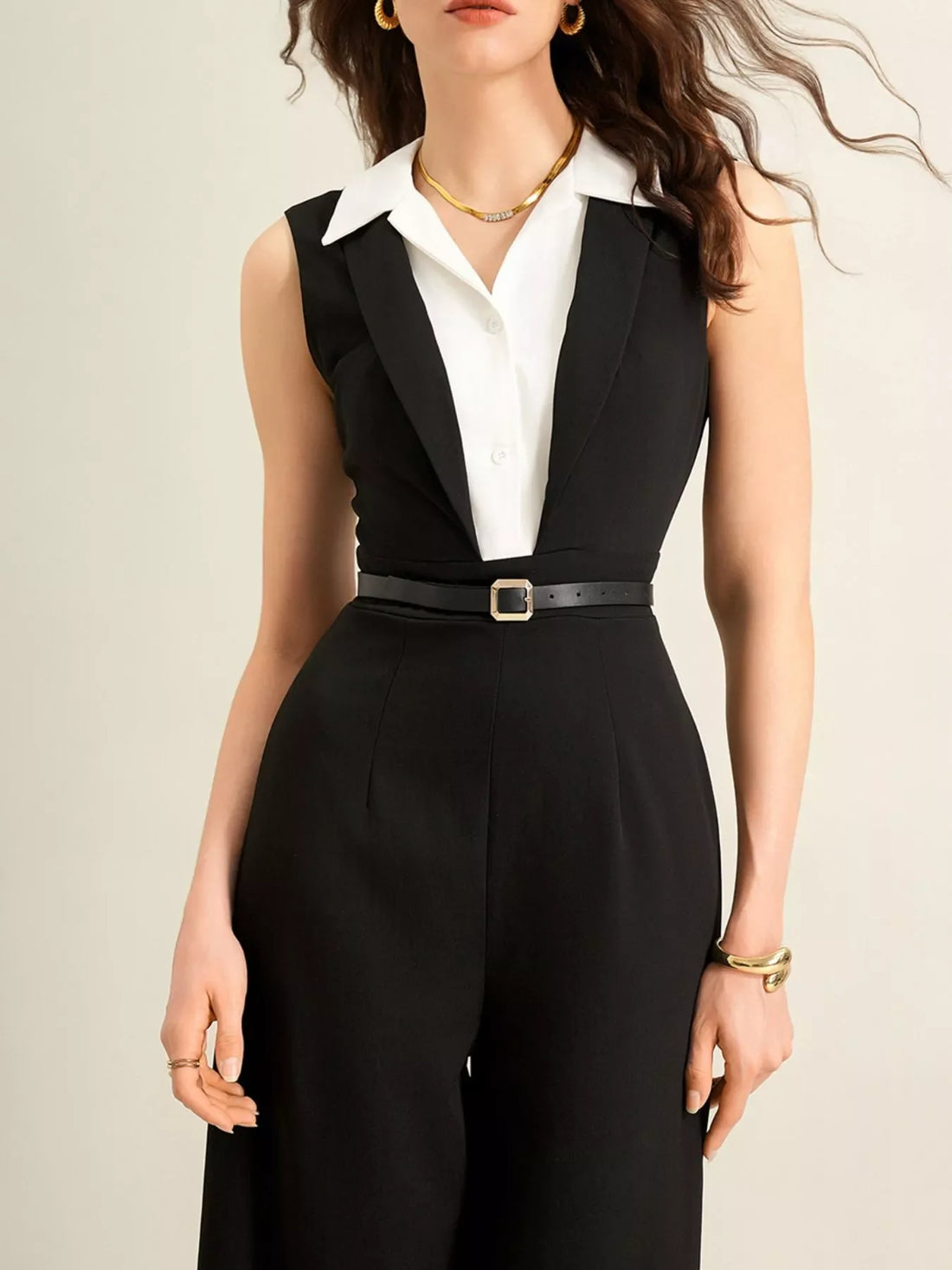 City Ease Sleeveless Wide-Leg Jumpsuit