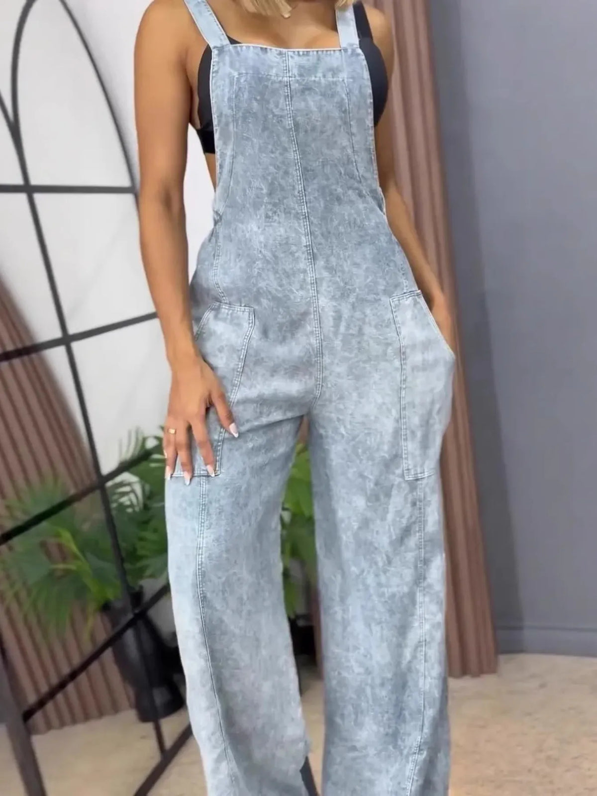 Hudson Blue Wide-Leg Denim Jumpsuit