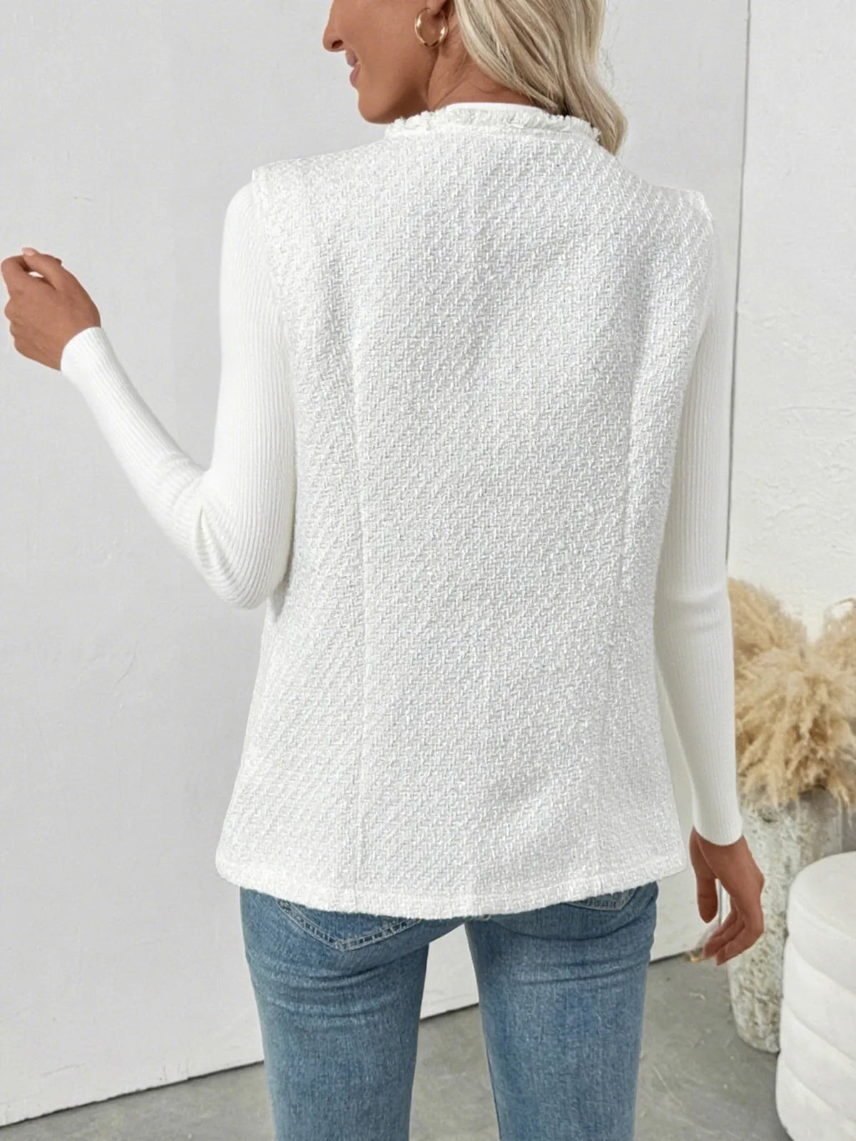 Modern Muse Textured Button-Front Vest