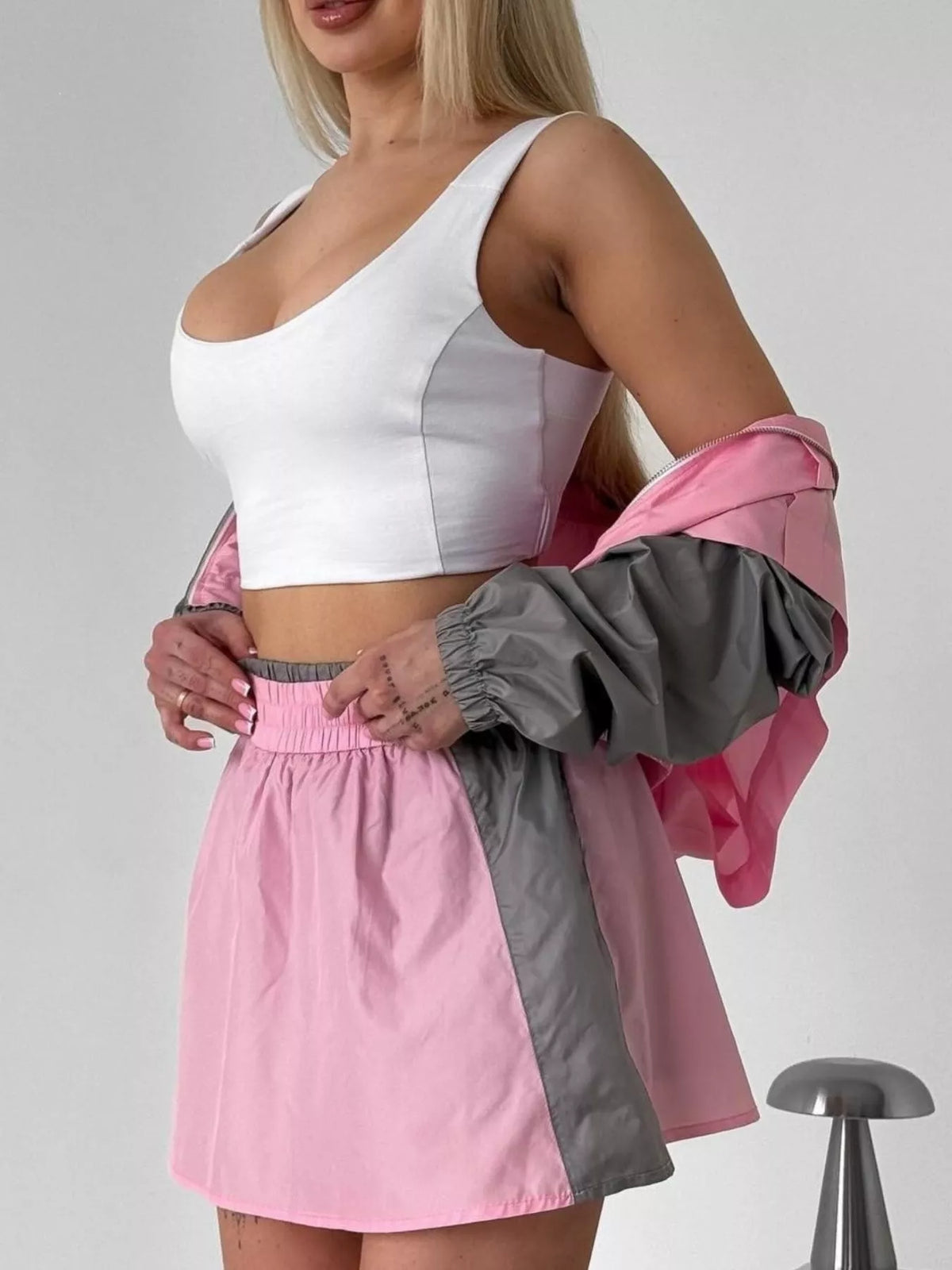 Rebel Color Block Jacket & Skirt Set