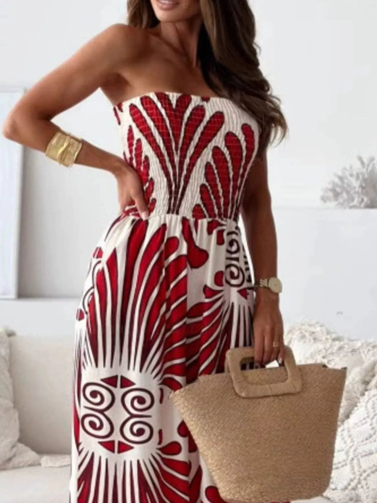 Modern Muse Strapless Wide-Leg Jumpsuit