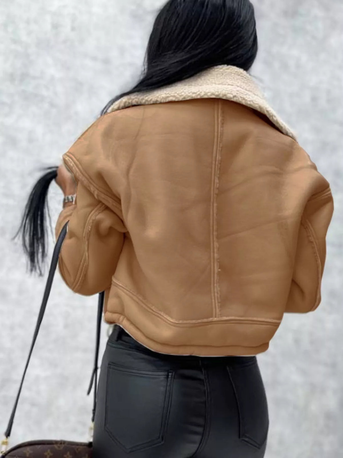 Ridge Contrast Sherpa Cropped Jacket