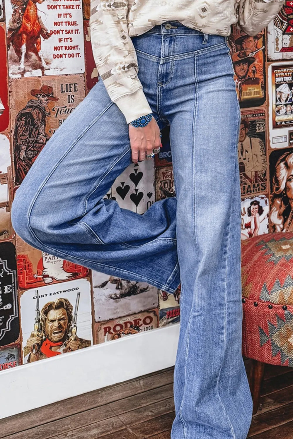 Fifth Avenue Luxe Wide-Leg Jeans