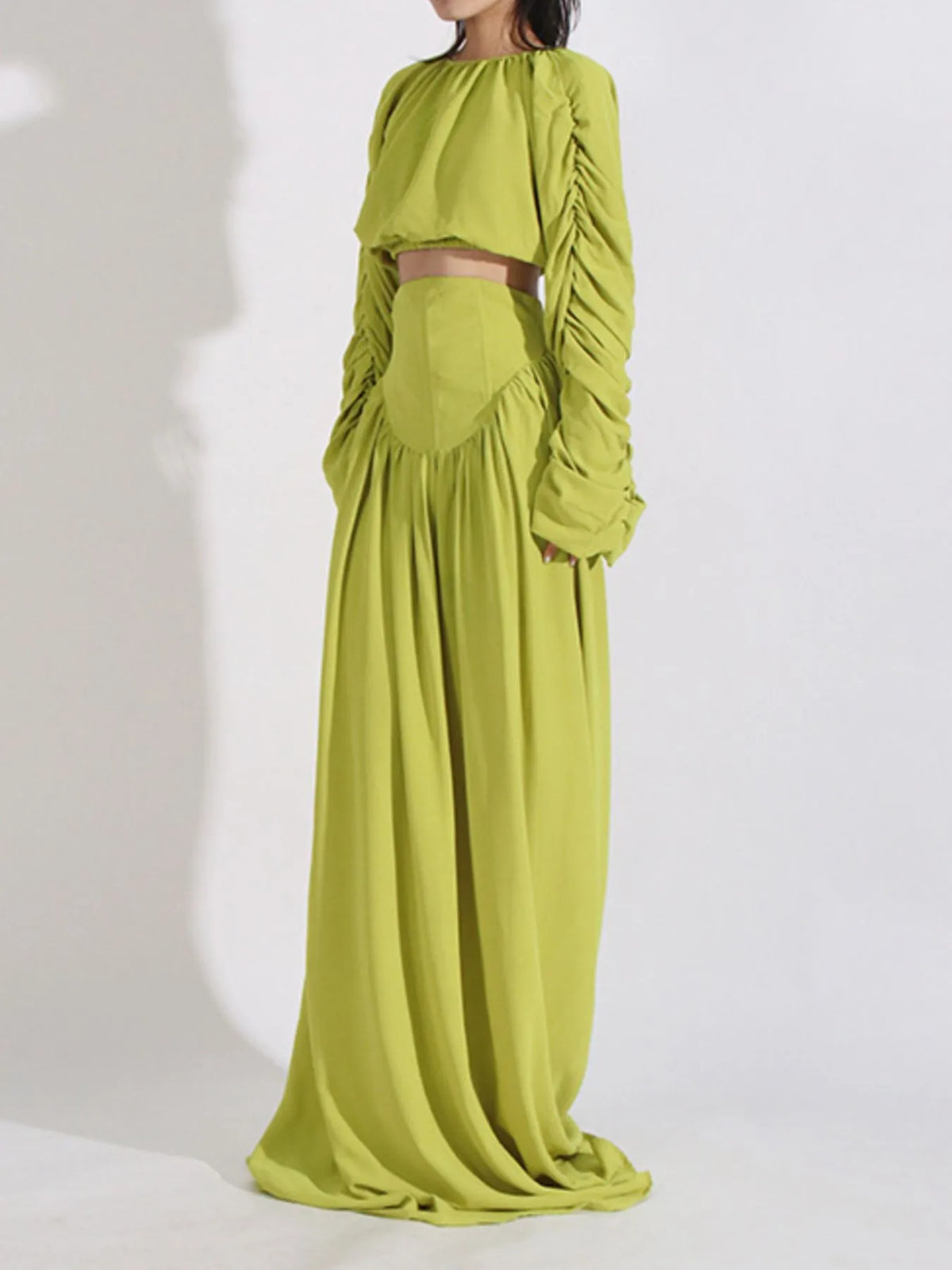 Midnight Contour Ruched Top & Skirt Set