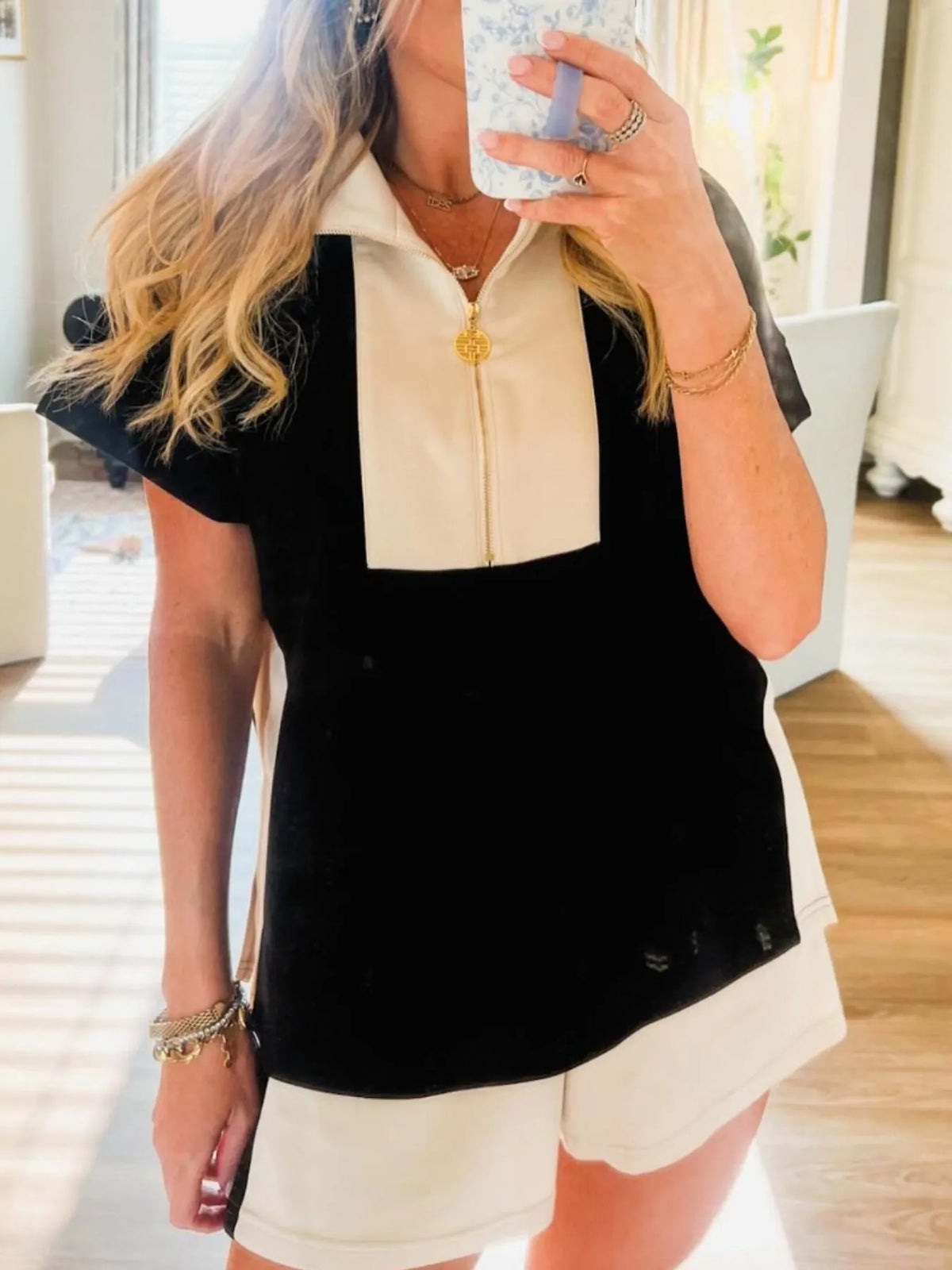Metro Muse Color Block Top & Shorts Set