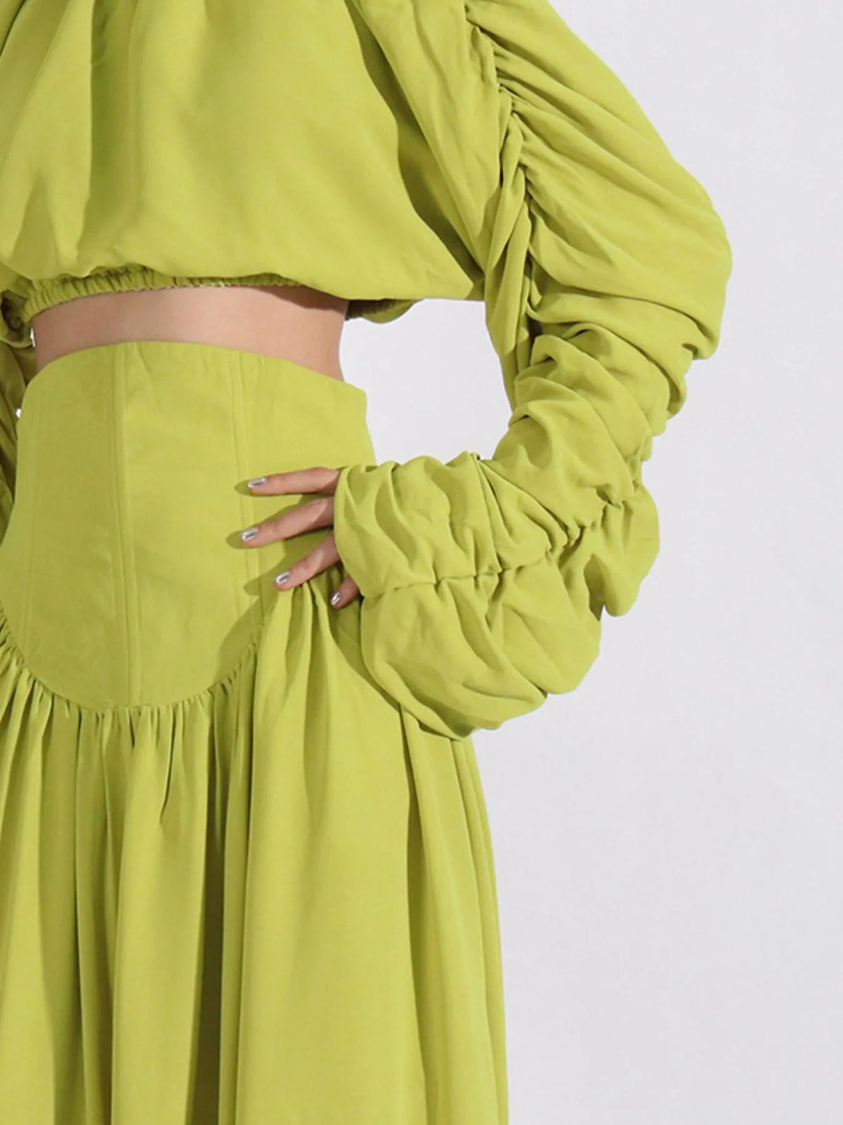 Midnight Contour Ruched Top & Skirt Set