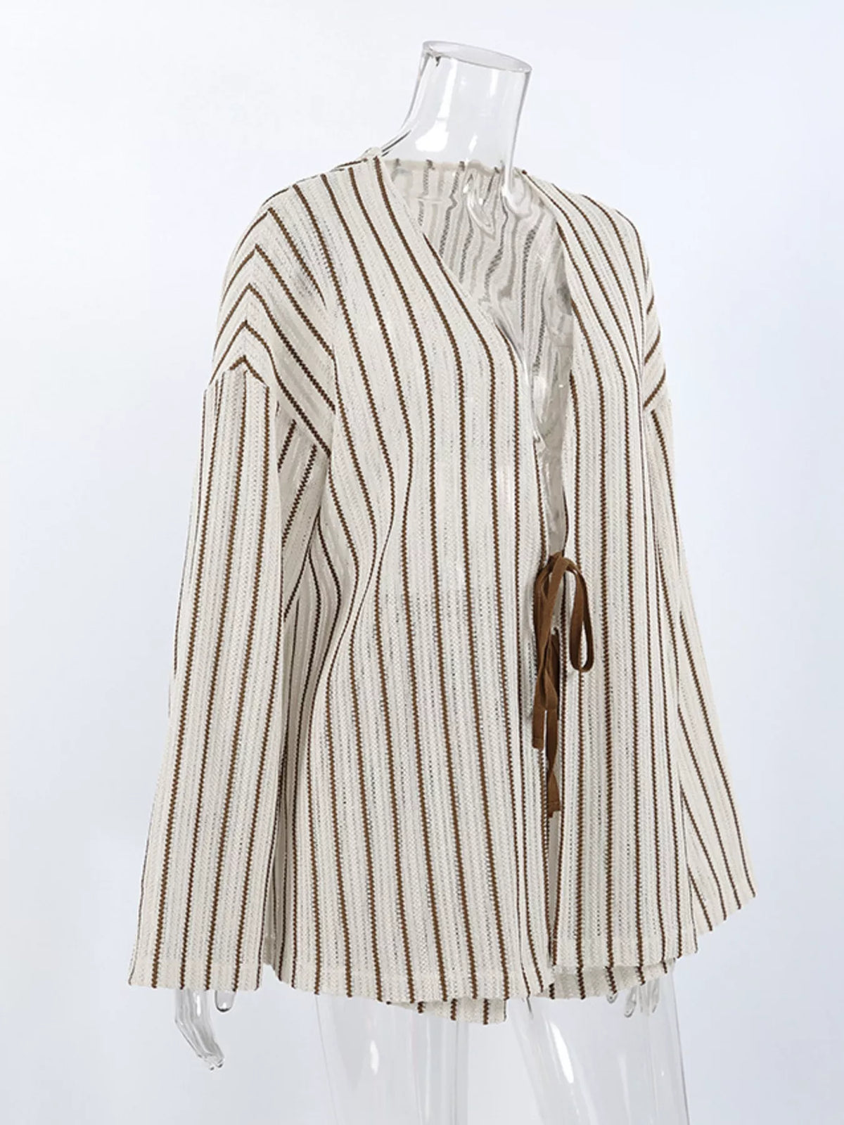 Sunday Muse Striped Tied Top & Shorts Set