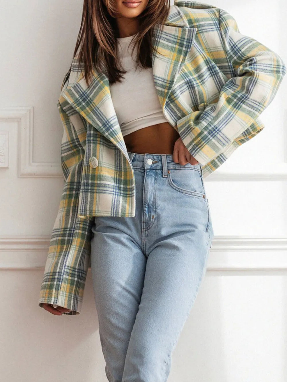 Foundry Glow Plaid Cropped Jacket