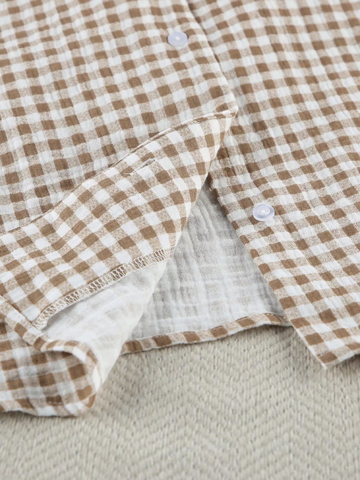City Ease Gingham Ruffle-Trim Top & Pants Set