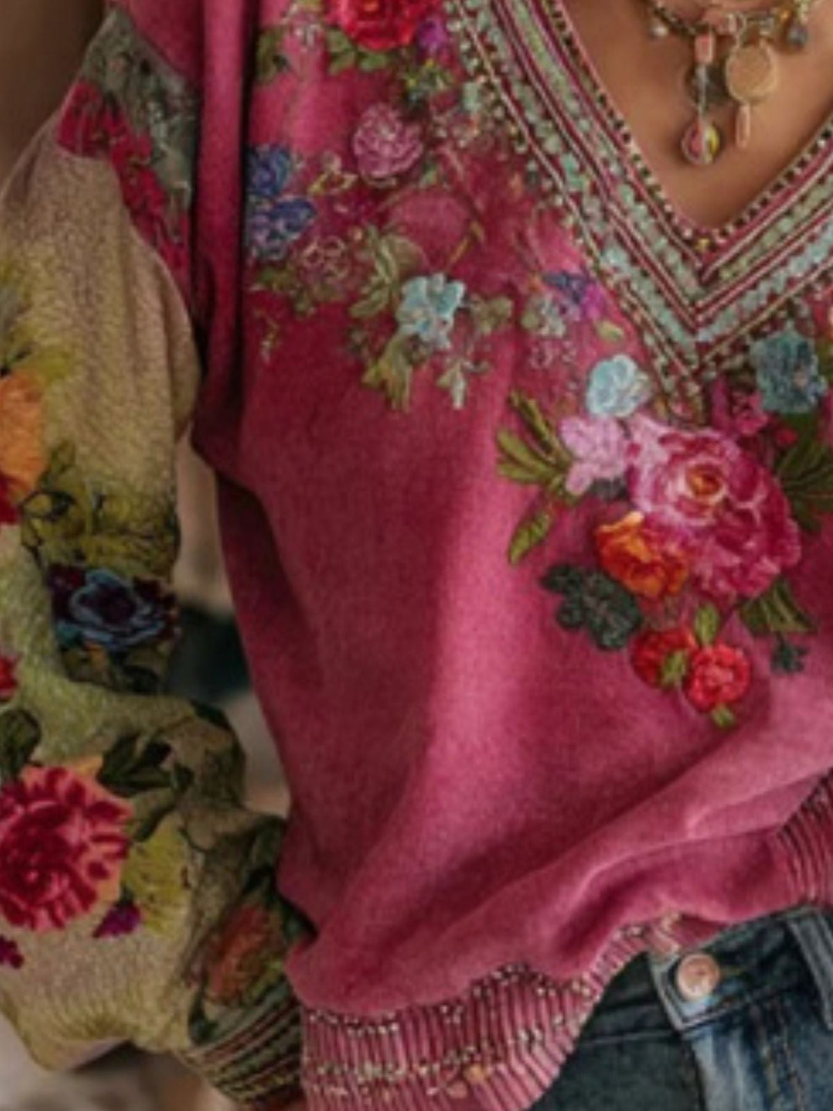 Botanical Breeze Plus Floral Blouse