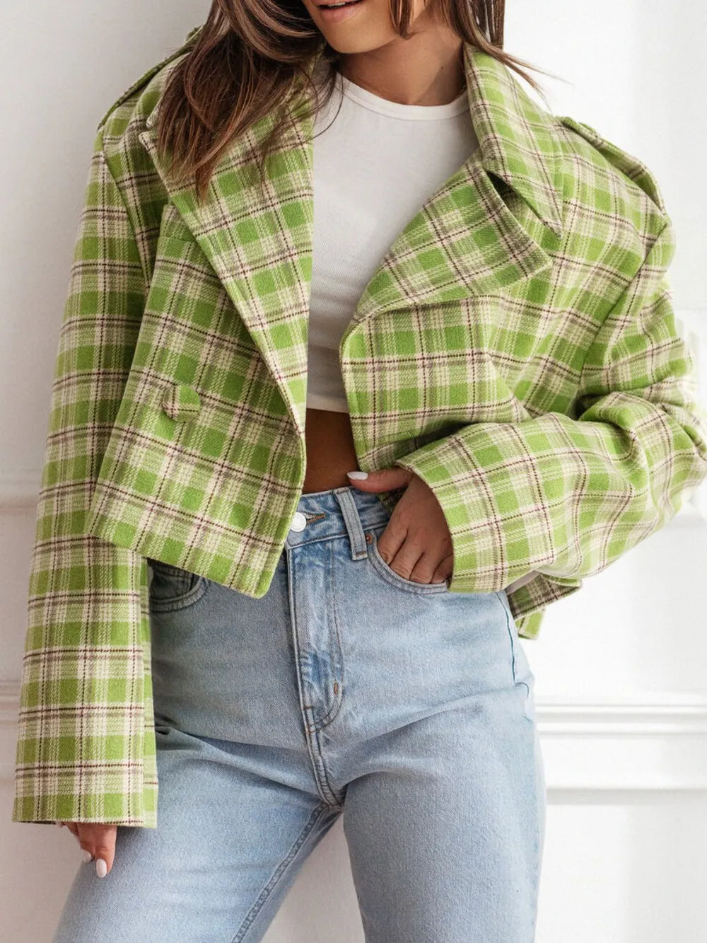 Foundry Glow Plaid Cropped Jacket