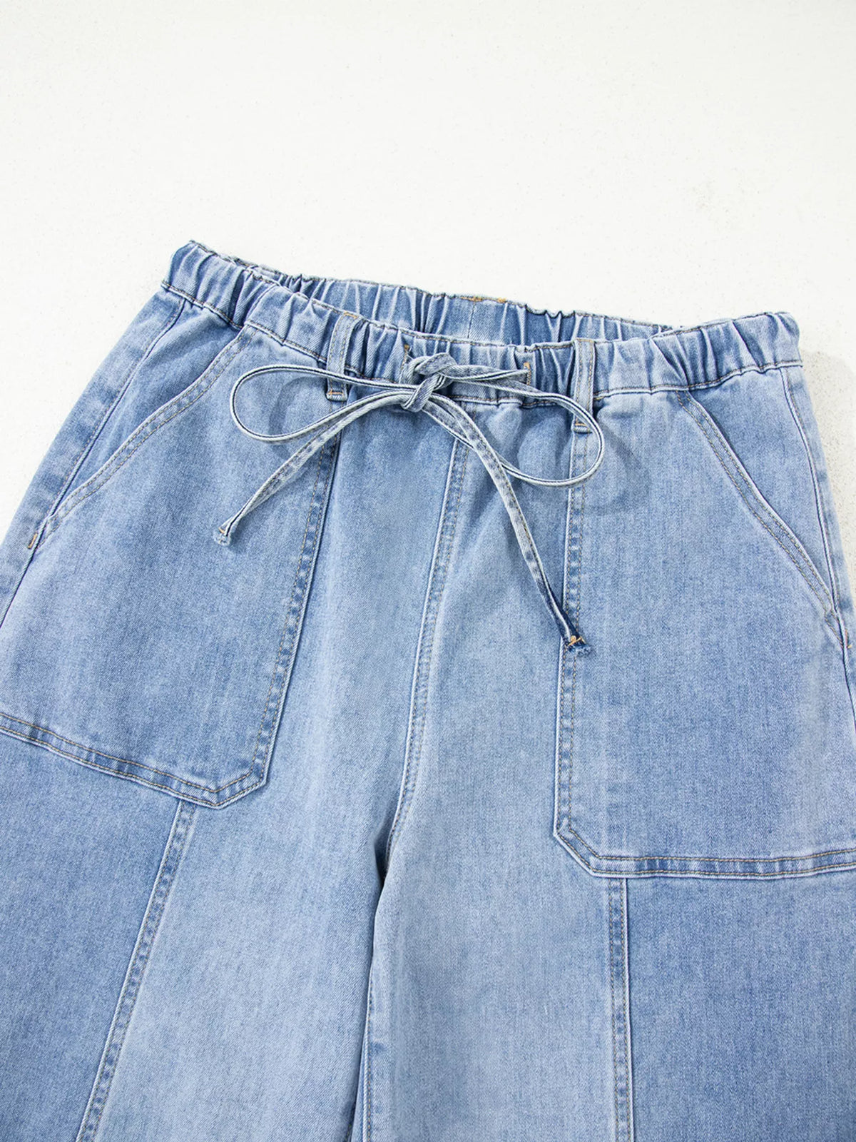 Downtown Drawstring Raw Hem Jeans