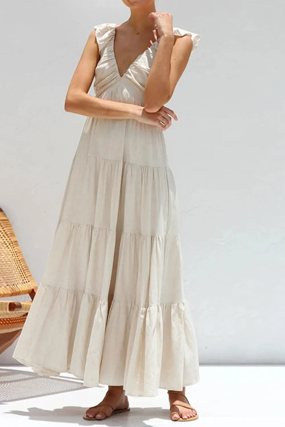 Willow Ruffle V-Neck Tiered Dress