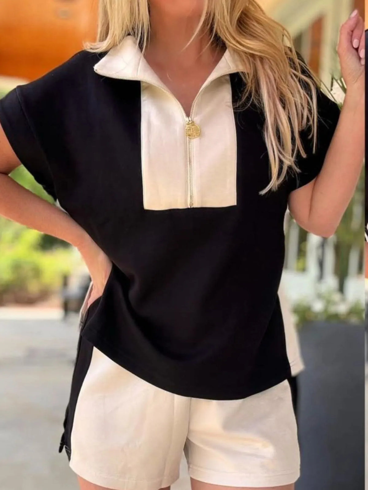 Metro Muse Color Block Top & Shorts Set