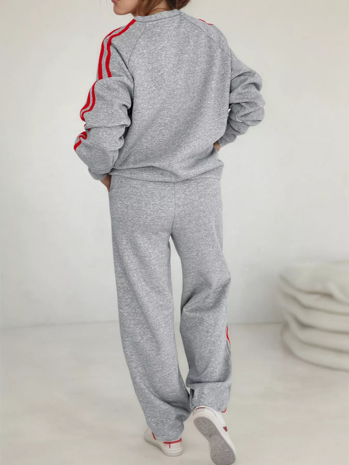 Downtown Muse Striped Sweatshirt & Pants Set