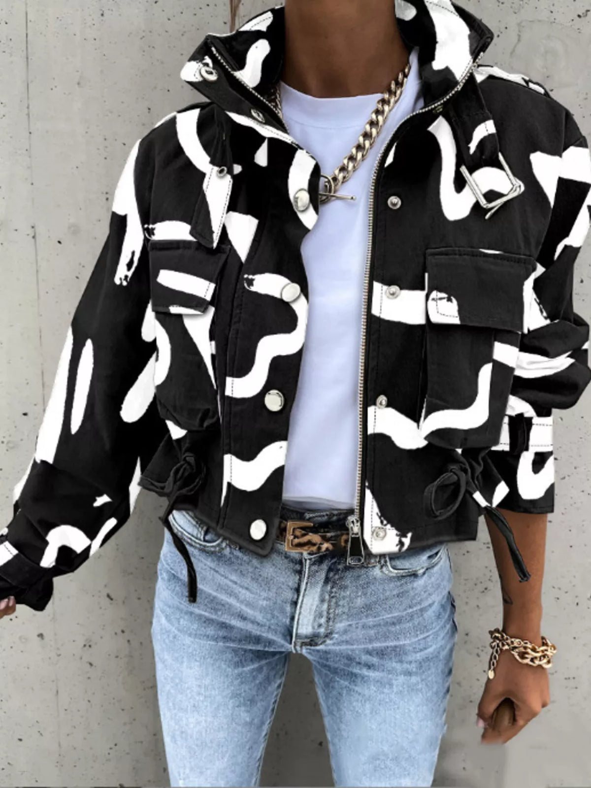 City Siren Snap Down Cropped Jacket