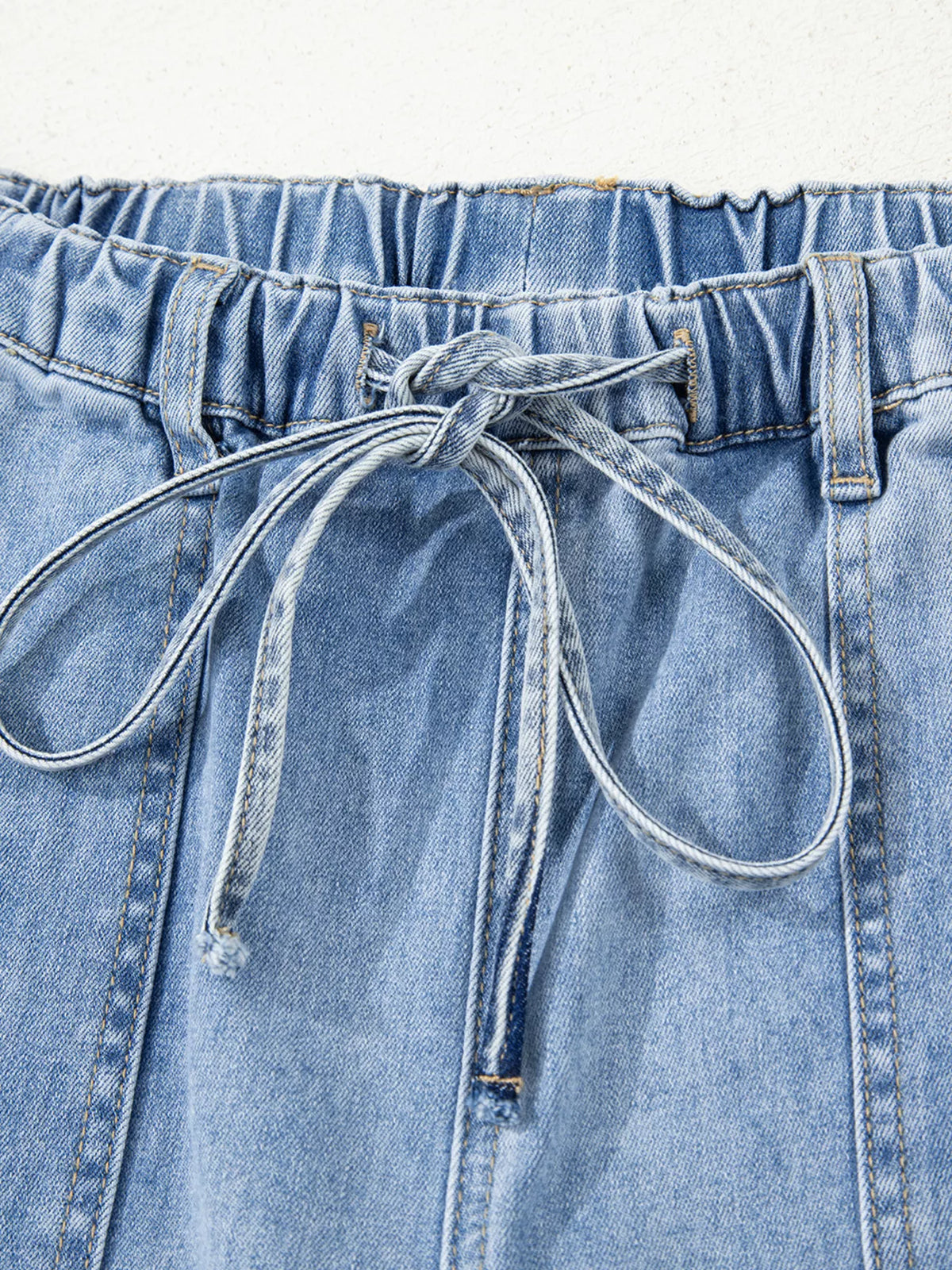 Downtown Drawstring Raw Hem Jeans