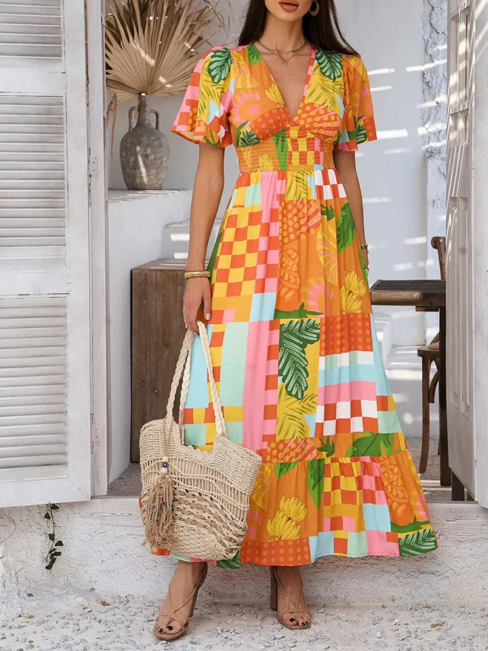 Brooklyn Belle Printed V-Neck Dress