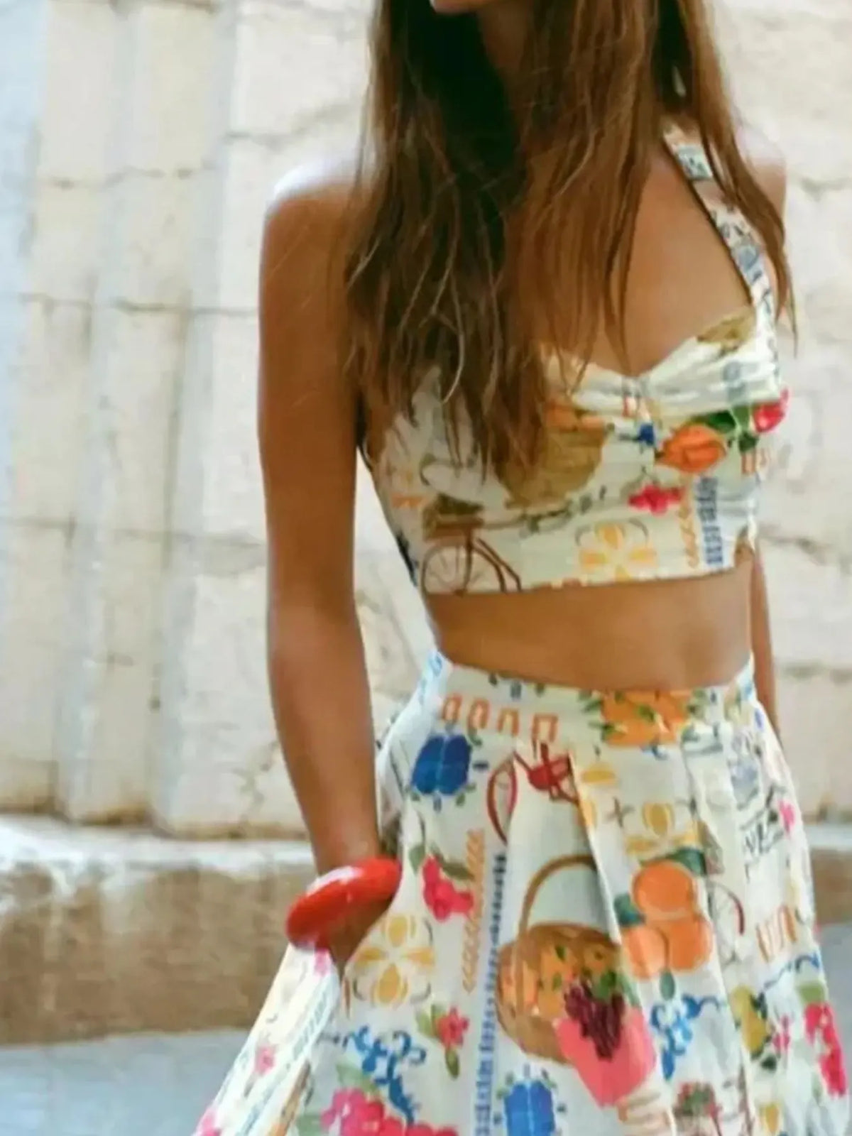Riviera Glow Printed Cami & Skirt Set