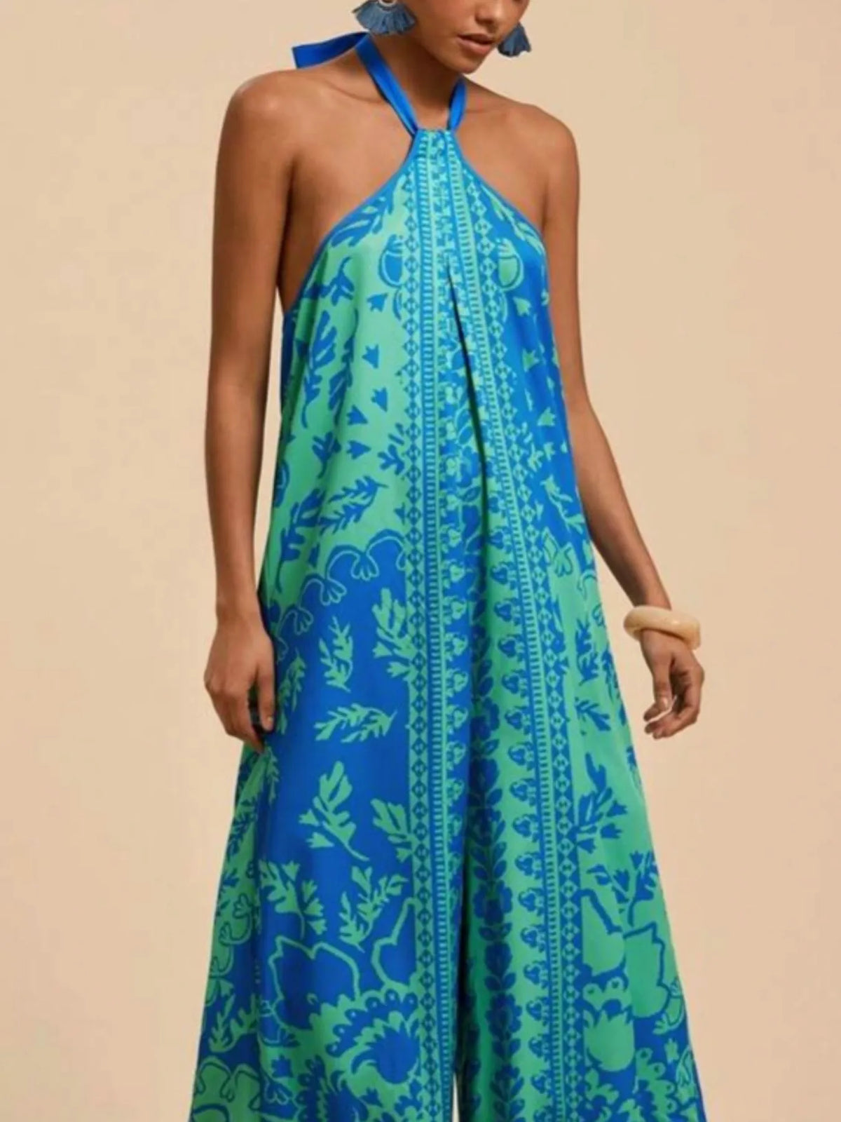 Brooklyn Bloom Halter Wide-Leg Jumpsuit