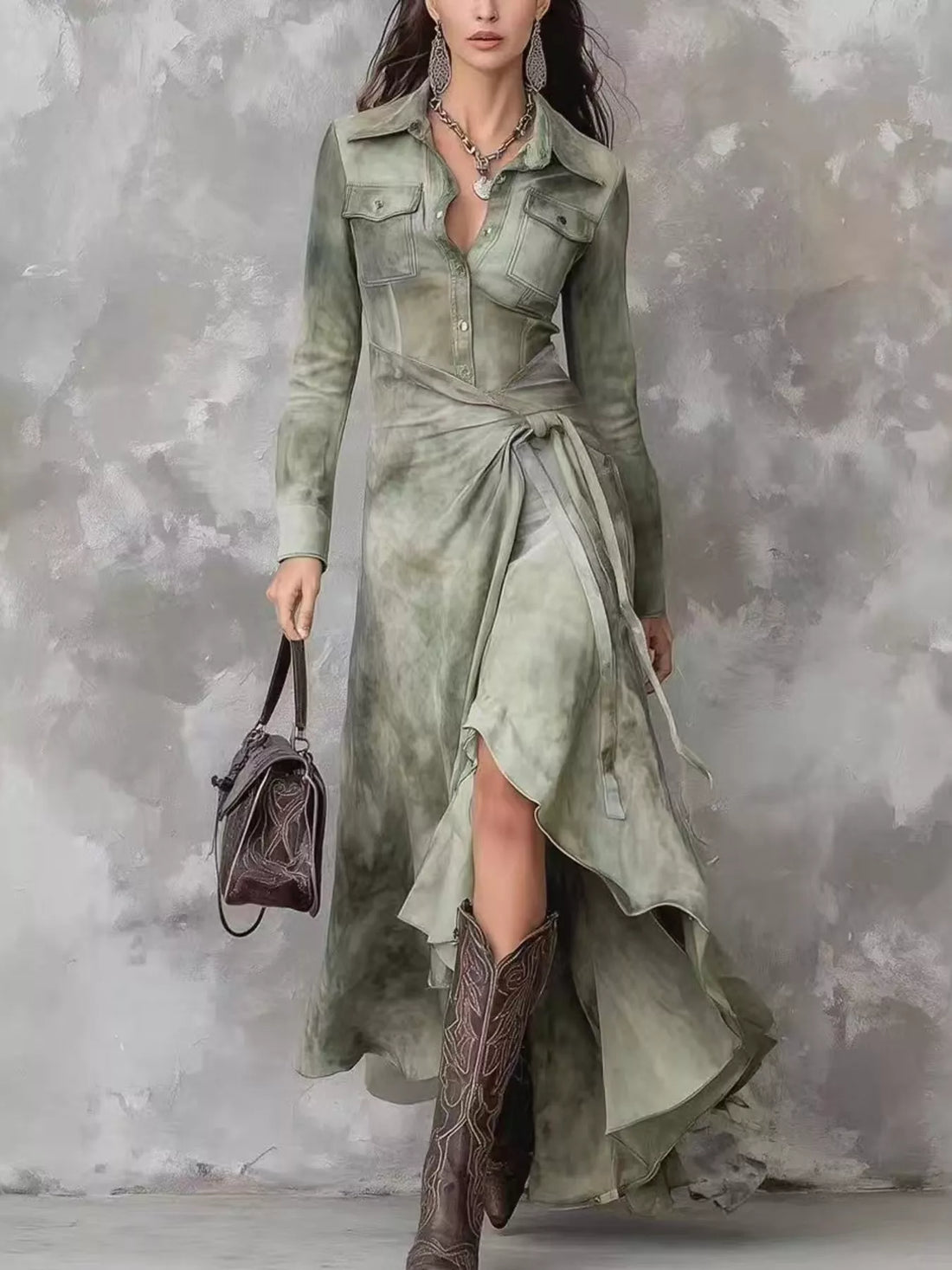 Harbor Flow High-Low Long Sleeve Dress