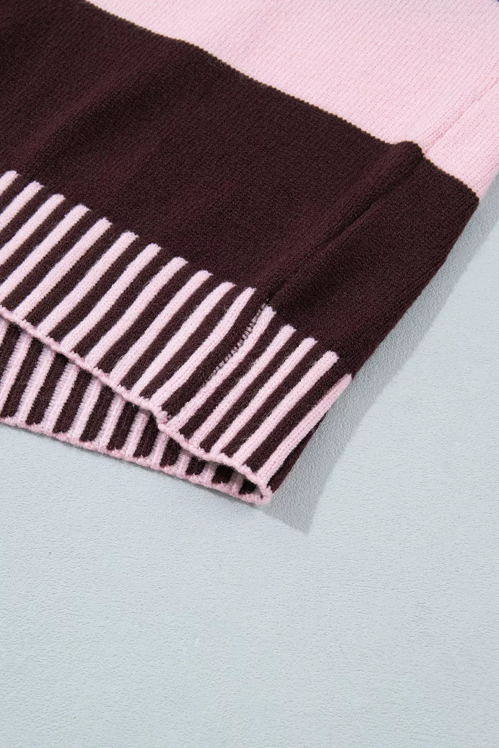 Cozy Corner Stripe Contrast Dropped Shoulder Sweater