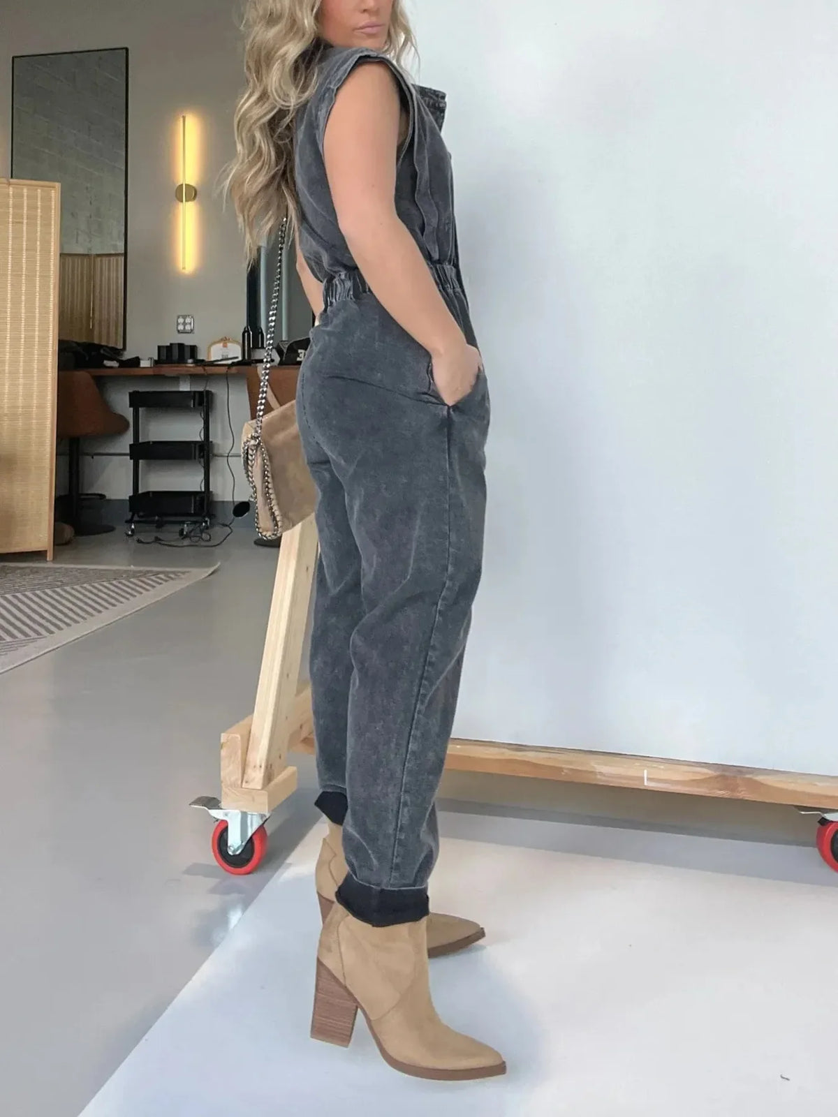 Downtown Denim Jumpsuit Plus Size