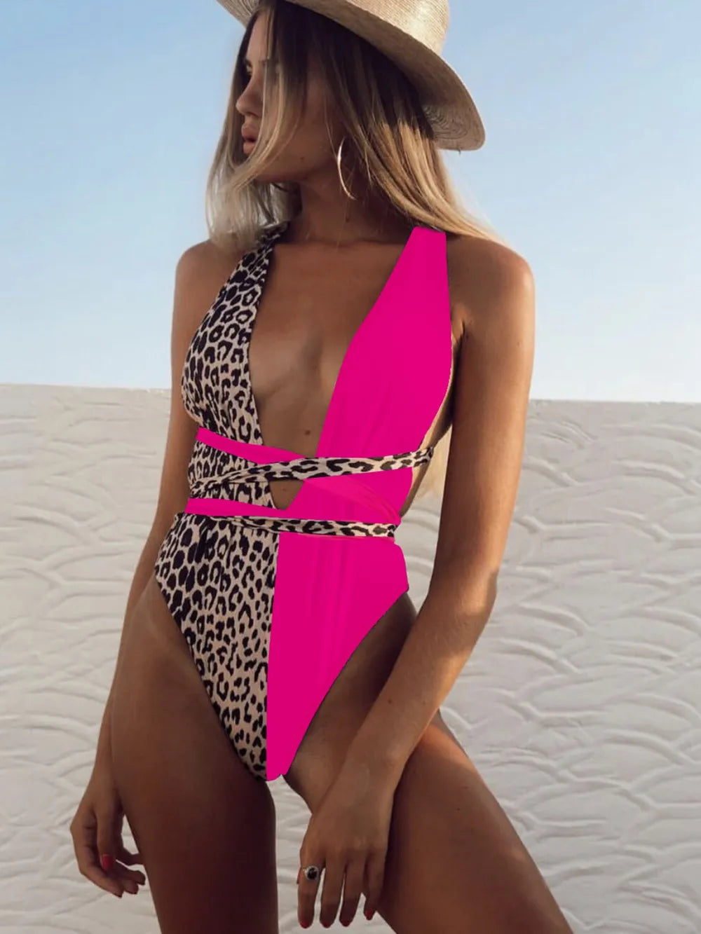 Wild Instinct Leopard Plunge Swimsuit