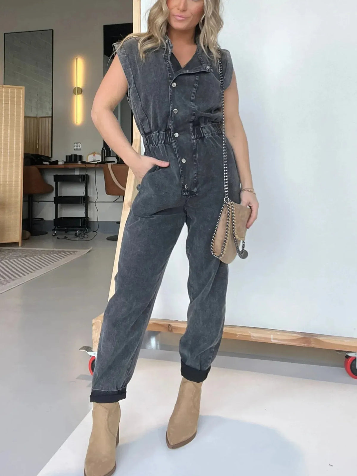 Downtown Denim Jumpsuit Plus Size