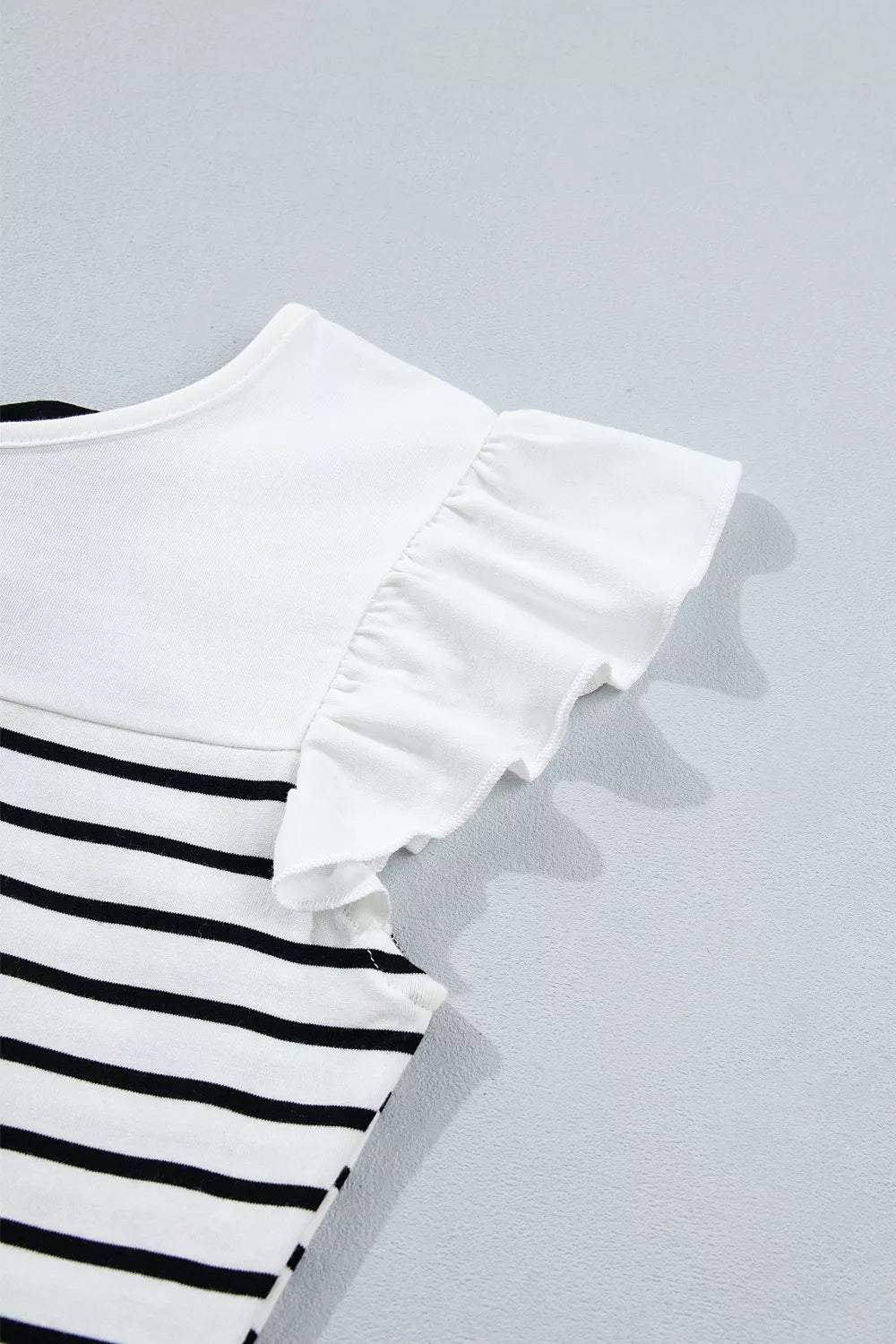 City Bow Back Stripe Ruffle Tank
