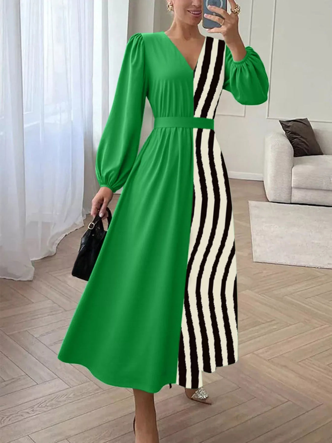 Cityline Stripe Midi Dress