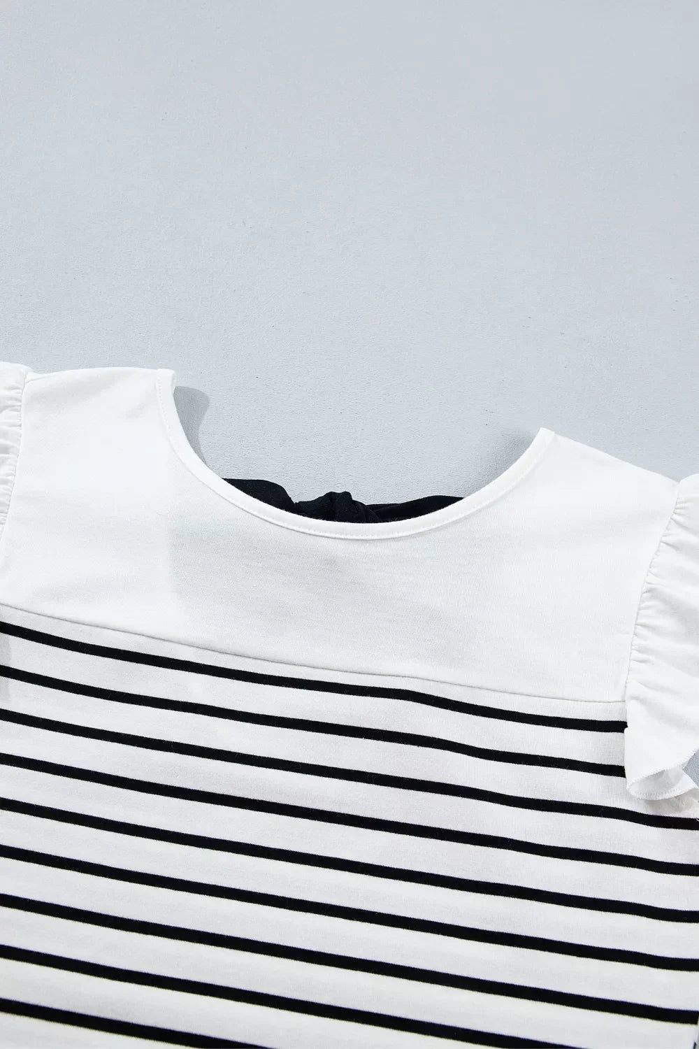 City Bow Back Stripe Ruffle Tank